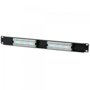 Patch Panel 1u Utp 16x Rj45 Cat5e Czarny